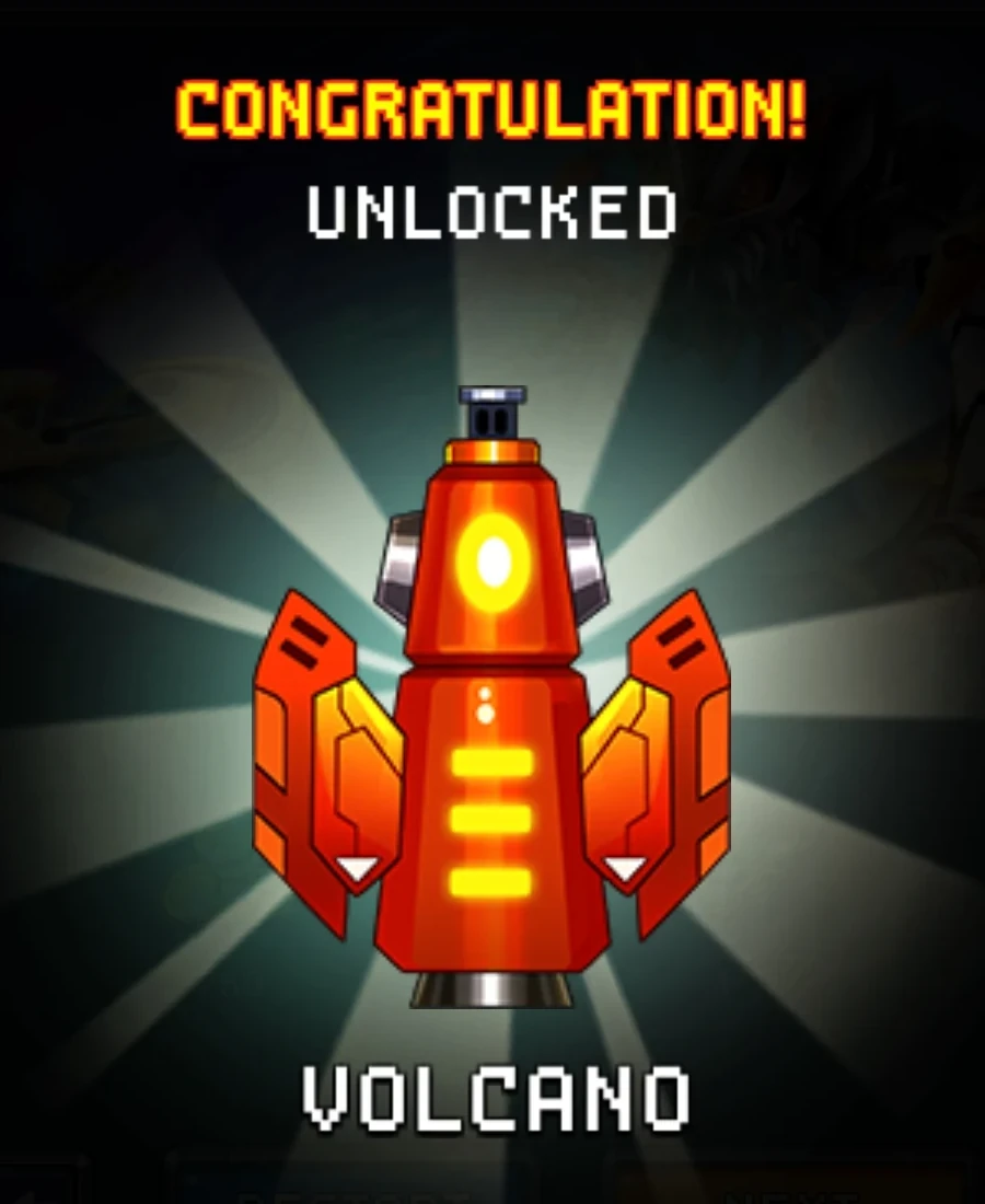 The orange Volcano unlock screen