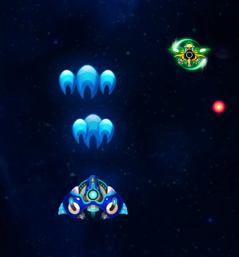 Space Hunter ship with a support wingman in battle